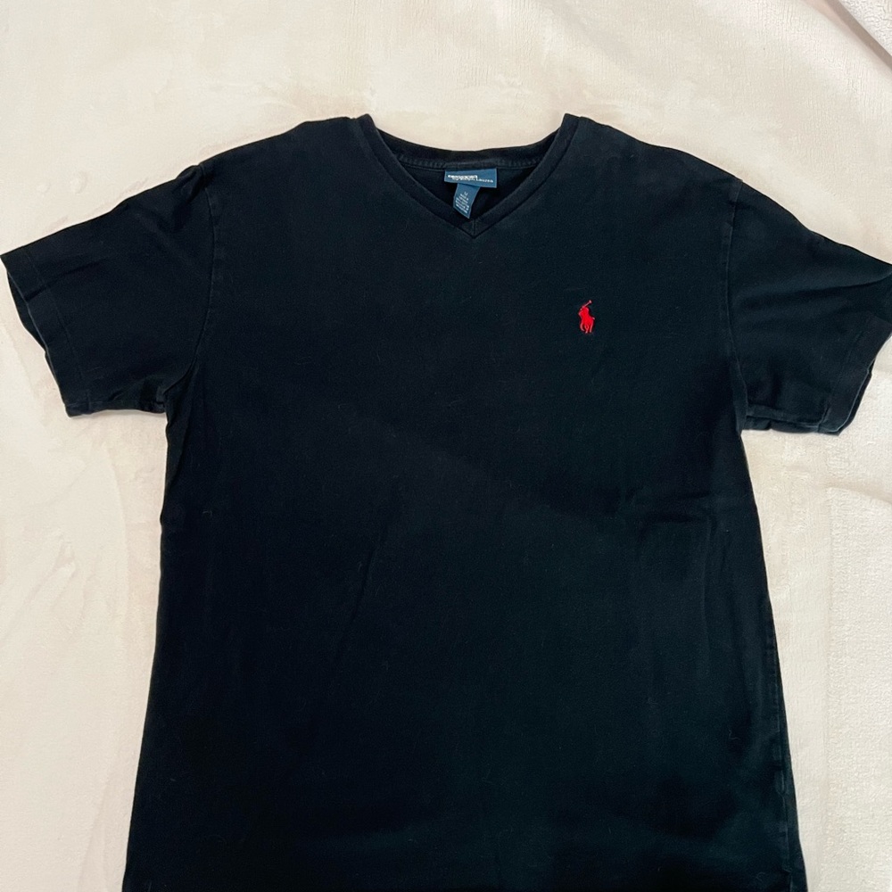 Polo Ralph Lauren Black V-Neck T-shirt, Medium